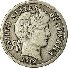Coin, United States, Barber Dime, Dime, 1912, U.S. Mint, Philadelphia