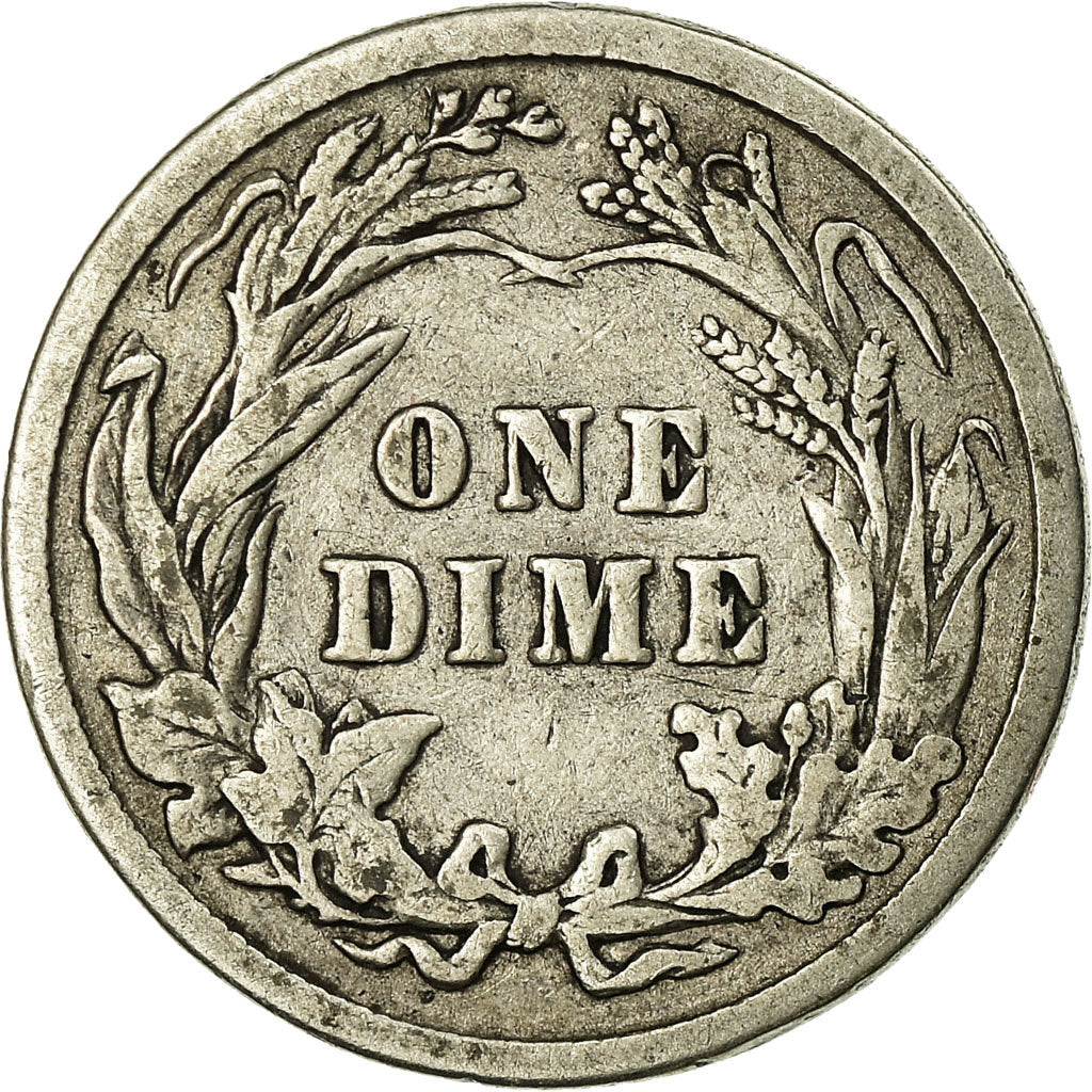 Coin, United States, Barber Dime, Dime, 1912, U.S. Mint, Philadelphia