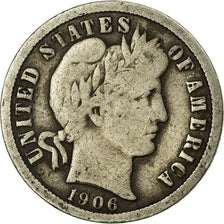 Coin, United States, Barber Dime, Dime, 1906, U.S. Mint, Philadelphia