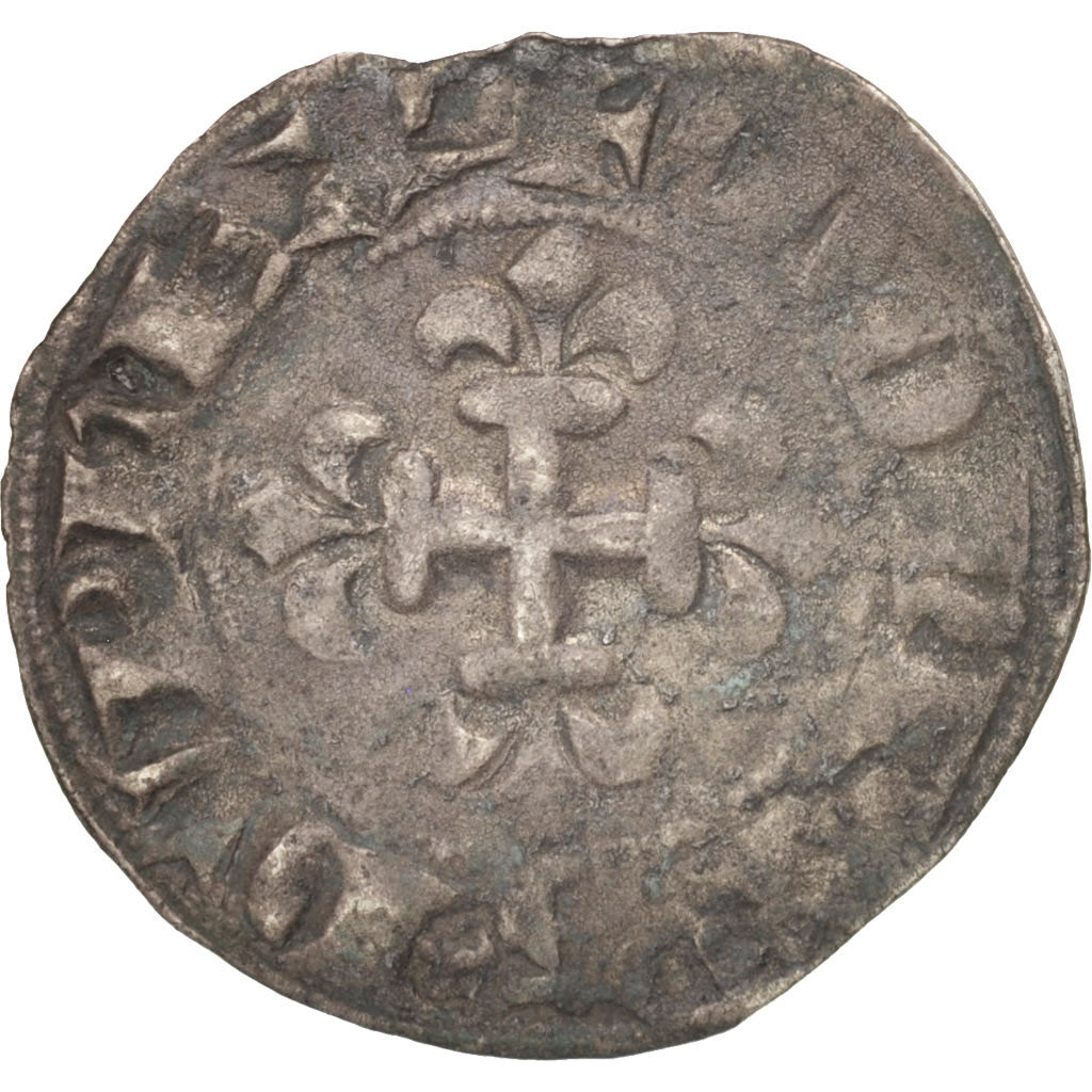 Coin, France, Double Parisis, 1322-1328, VF(30-35), Billon, Duplessy:244b