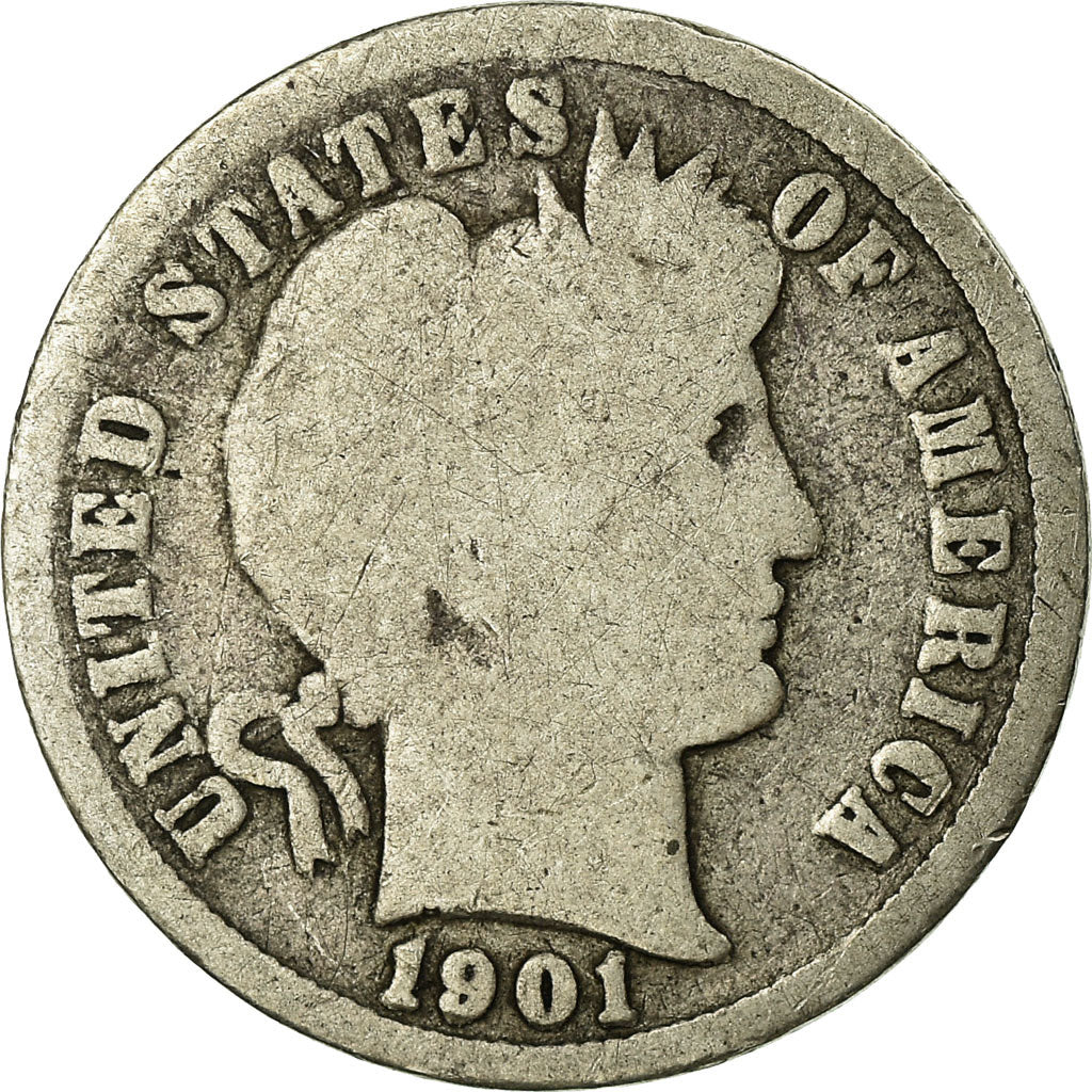 Coin, United States, Barber Dime, Dime, 1901, U.S. Mint, Philadelphia, VG(8-10)