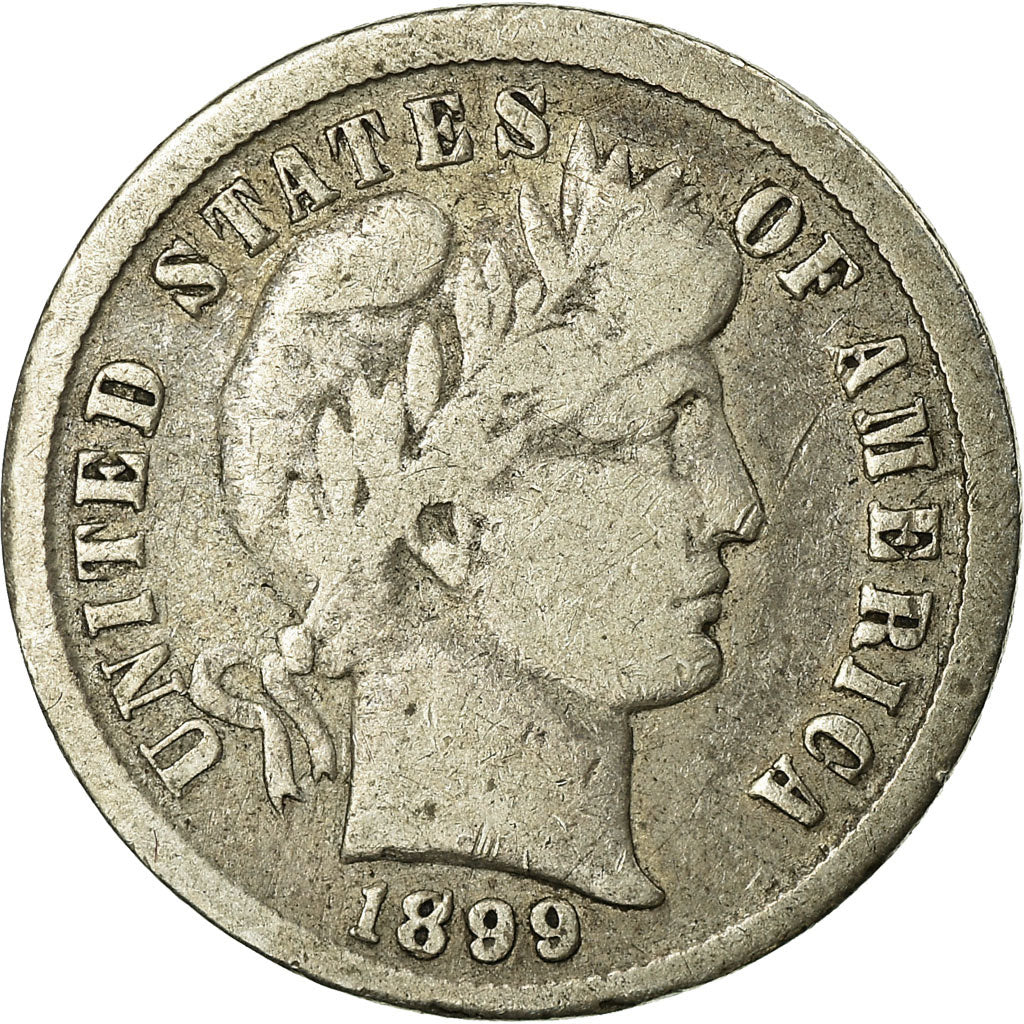 Coin, United States, Barber Dime, Dime, 1899, U.S. Mint, Philadelphia
