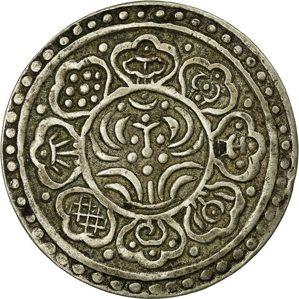 Coin, Tibet, Ga-den, Tangka, 1-1/2 Sho, 1912-22, Dode, EF(40-45), Billon