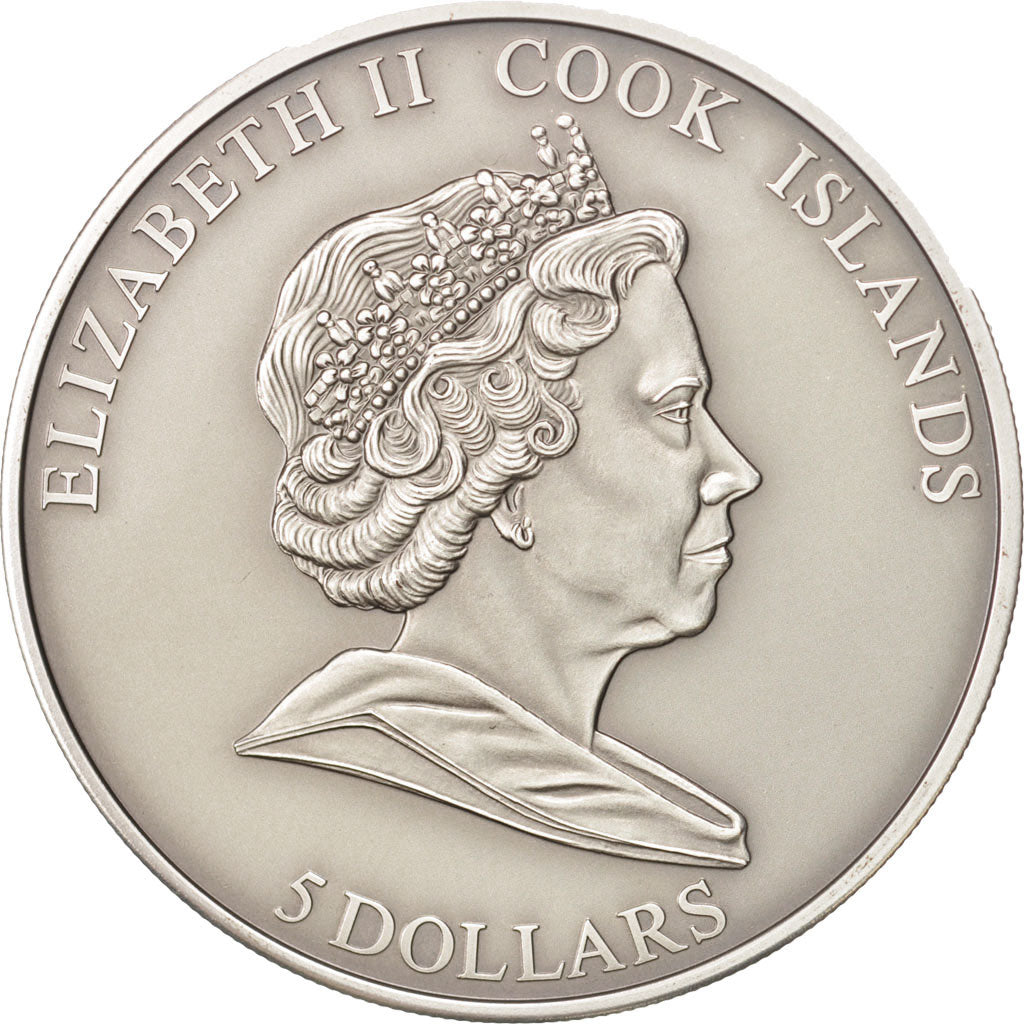 Coin, Cook Islands, Elizabeth II, 5 Dollars, 2010, CIT, MS(65-70), Silver