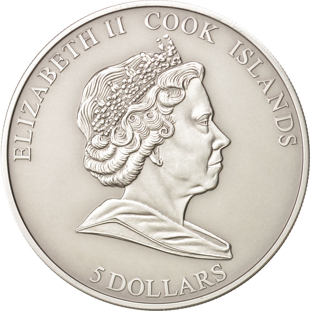Coin, Cook Islands, Elizabeth II, 5 Dollars, 2010, CIT, MS(65-70), Silver