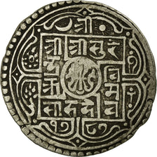 Moneta, Nepal, SHAH DYNASTY, Surendra Vikrama, Mohar, 1875 (1797 SE), VF(30-35)