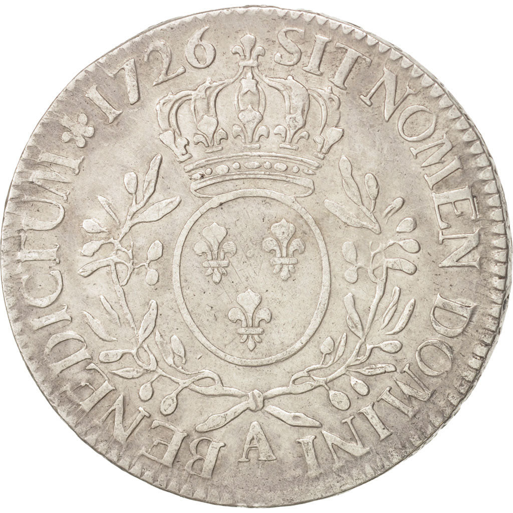France, Louis XV, Ecu, 1726, Paris, Silver, KM:486.1