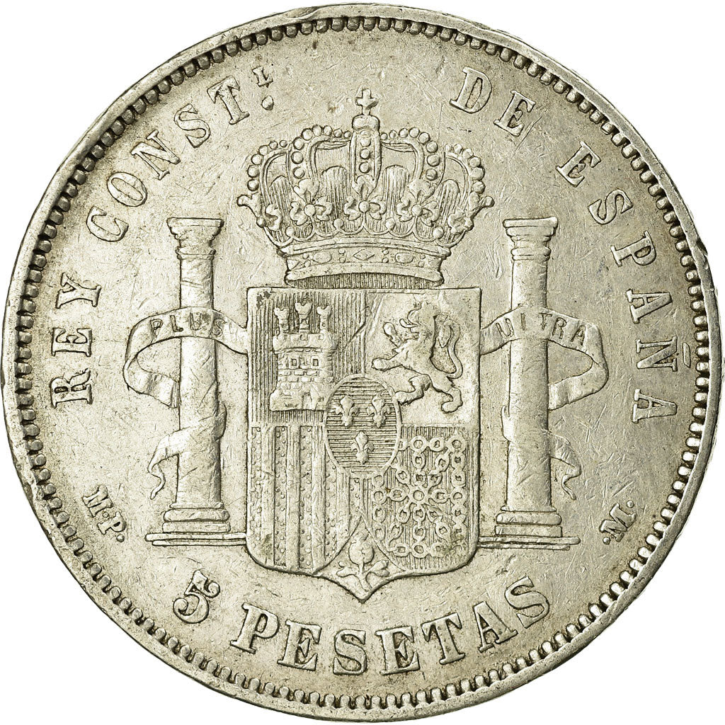 Münze, Spanien, Alfonso XIII, 5 Pesetas, 1890, Madrid, SS, Silber, KM:689