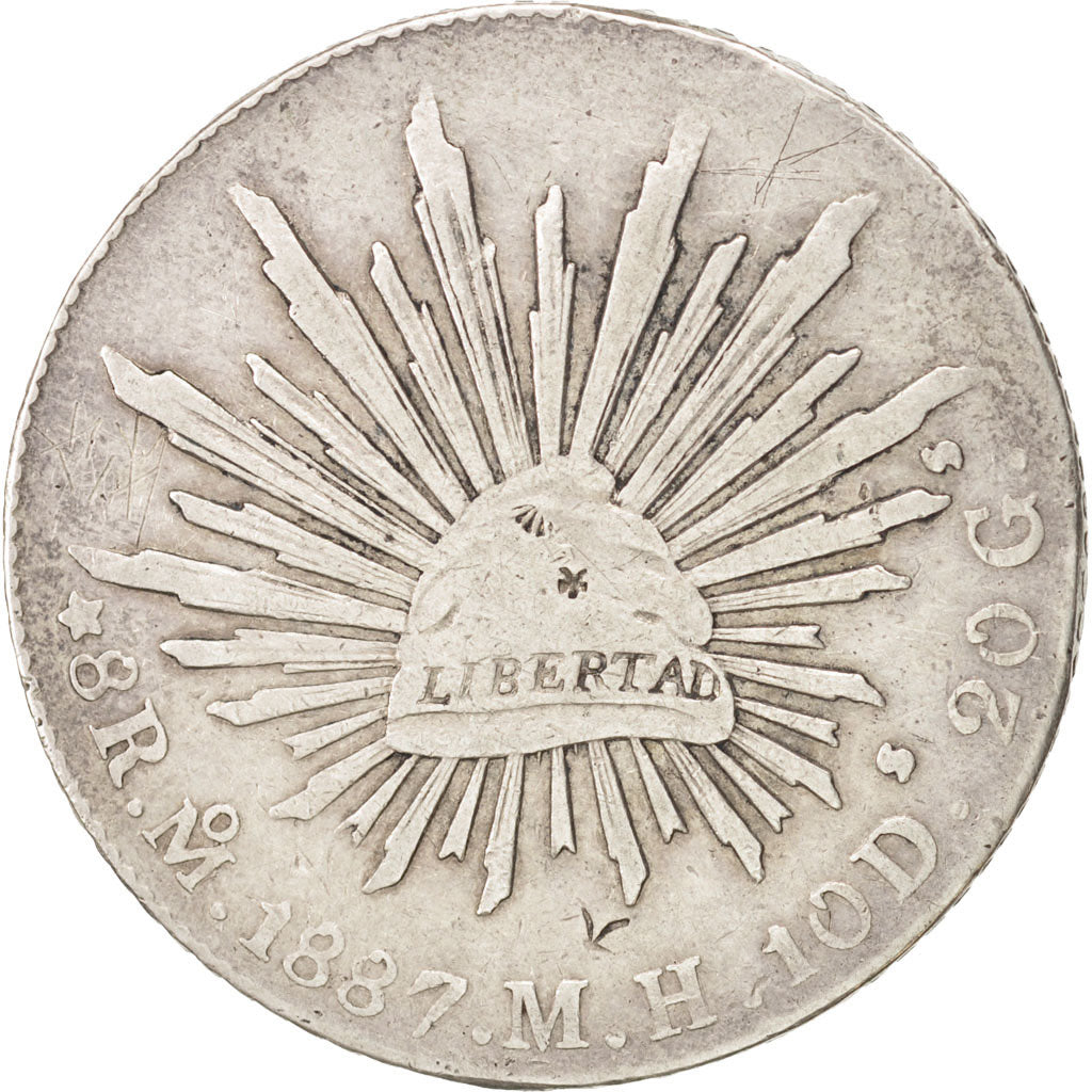 Mexique, 8 Réales, 1887, Mexico City, Argent, KM:377.10