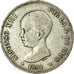 Coin, Spain, Alfonso XIII, 5 Pesetas, 1891, Madrid, VF(30-35), Silver, KM:689