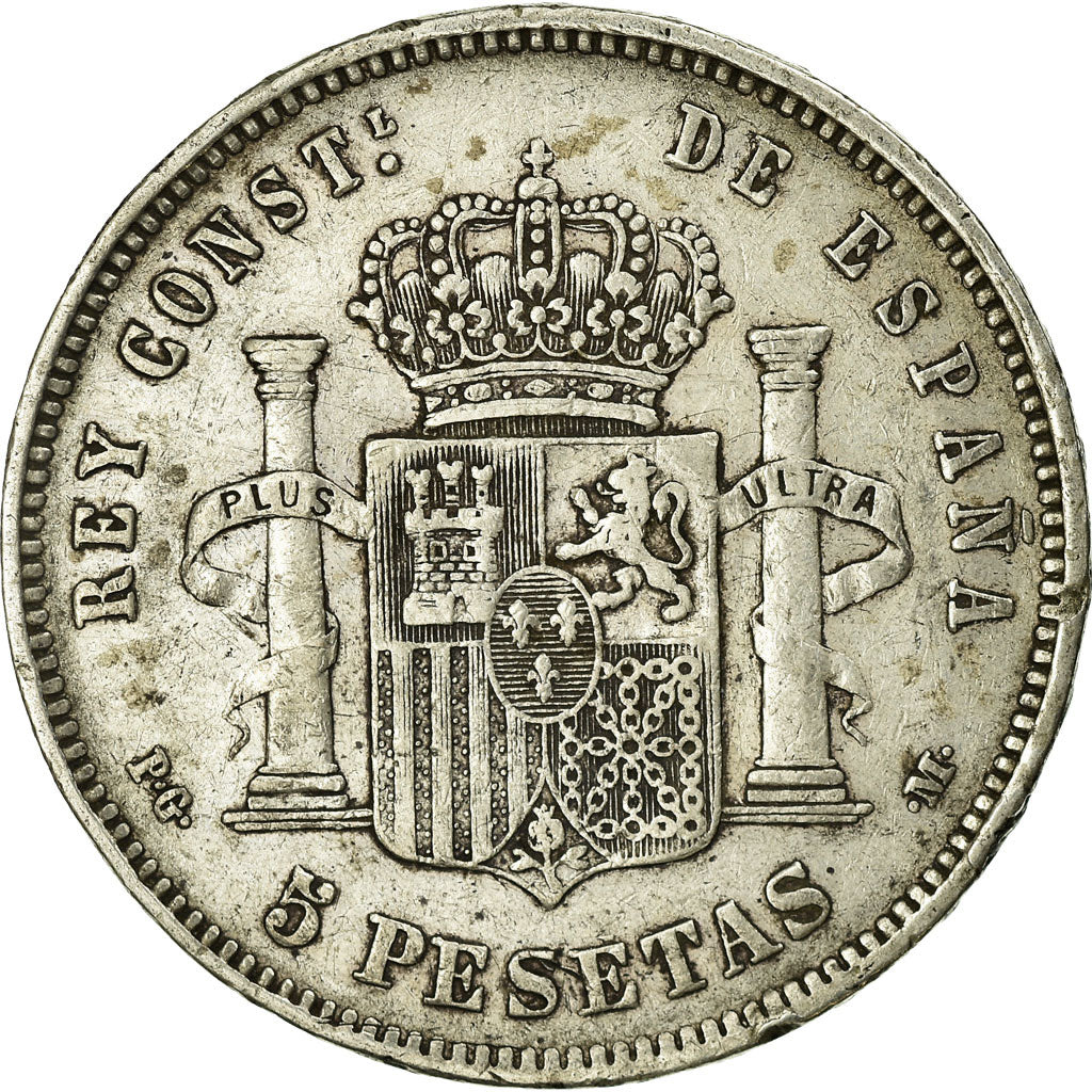 Coin, Spain, Alfonso XIII, 5 Pesetas, 1891, Madrid, VF(30-35), Silver, KM:689