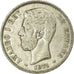 Coin, Spain, Amadeao I, 5 Pesetas, 1874, Madrid, VF(30-35), Silver, KM:666