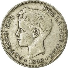 Coin, Spain, Alfonso XIII, 5 Pesetas, 1898, Madrid, VF(30-35), Silver, KM:707