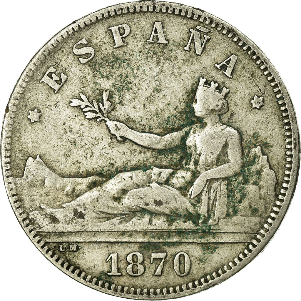 Coin, Spain, Provisional Government, 2 Pesetas, 1874, Madrid, VF(30-35), Silver