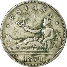 Coin, Spain, Provisional Government, 2 Pesetas, 1874, Madrid, VF(30-35), Silver