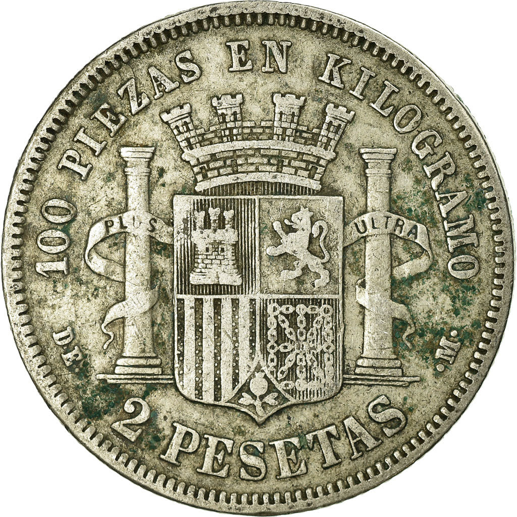 Coin, Spain, Provisional Government, 2 Pesetas, 1874, Madrid, VF(30-35), Silver