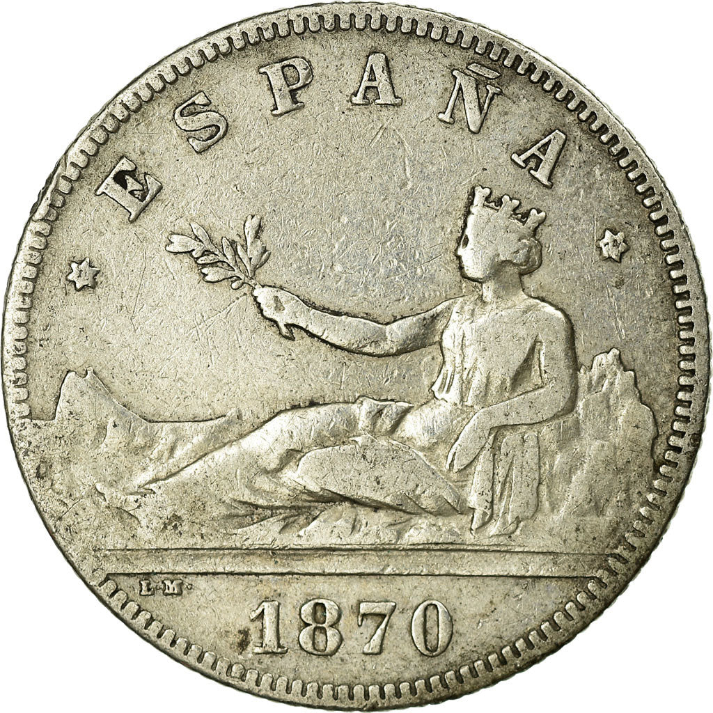 Monnaie, Espagne, Provisional Government, 2 Pesetas, 1874, Madrid, TB+, Argent