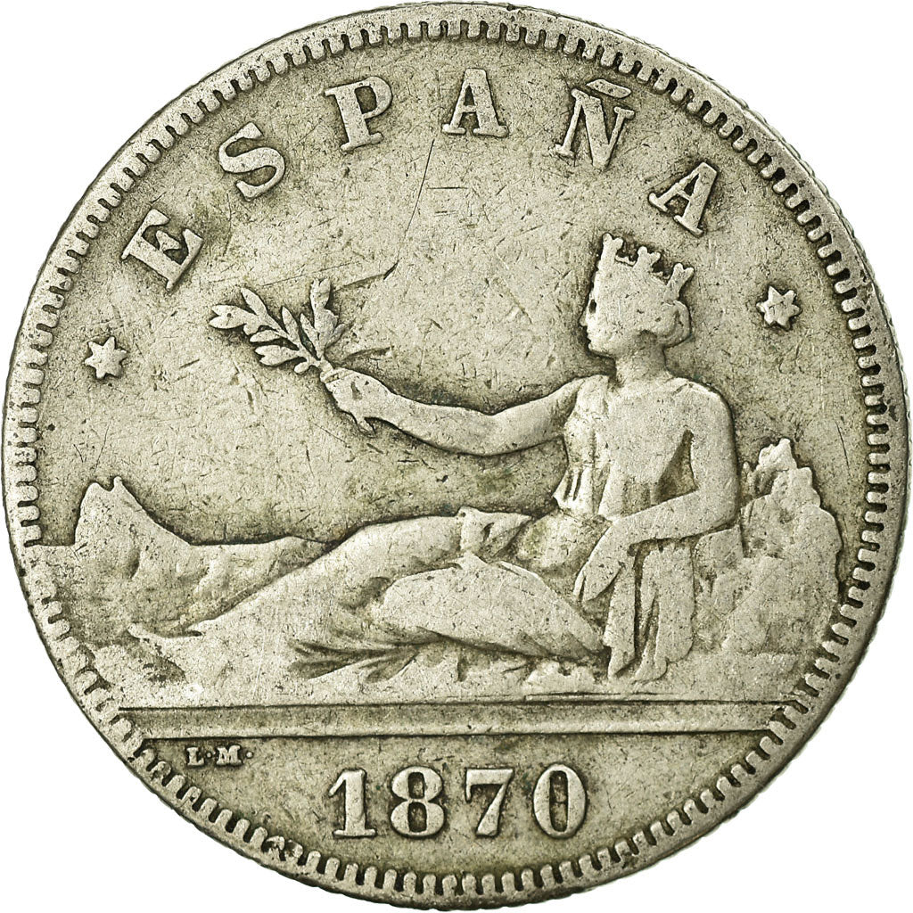 Coin, Spain, Provisional Government, 2 Pesetas, 1874, Madrid, VF(30-35), Silver