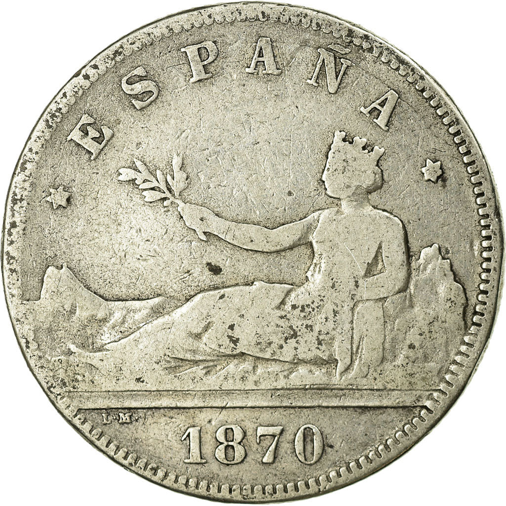 Coin, Spain, Provisional Government, 2 Pesetas, 1874, Madrid, VF(20-25), Silver