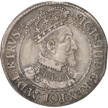 DANZIG, Sigismund III, Ort, 1/4 Thaler - 10 Groszy, 1616, Silver, KM:6