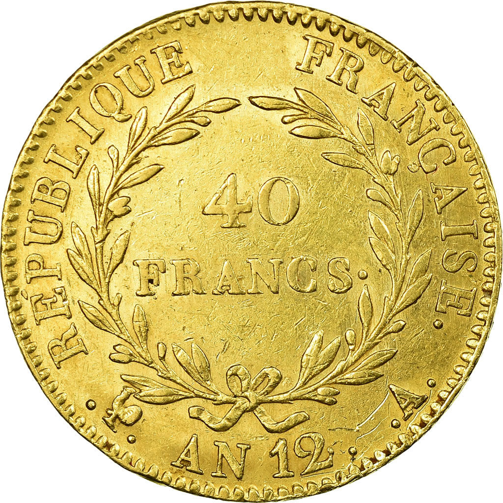 Moneta, Francia, Napoléon I, 40 Francs, An 12 (1804), Paris, BB, Oro, KM:652