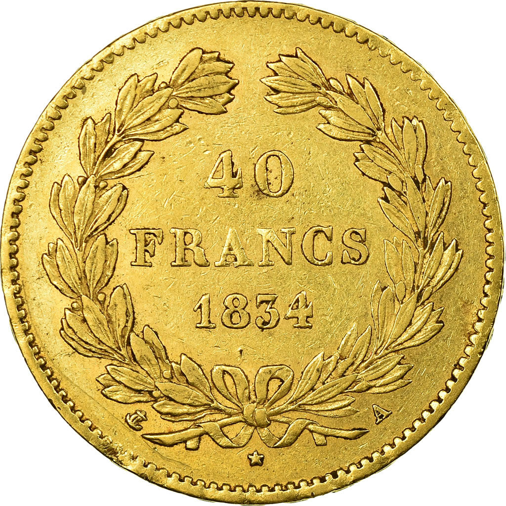 Coin, France, Louis-Philippe, 40 Francs, 1834, Paris, EF(40-45), Gold, KM:747.1
