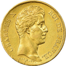 Moneda, Francia, Charles X, 40 Francs, 1830, Paris, MBC, Oro, KM:721.1
