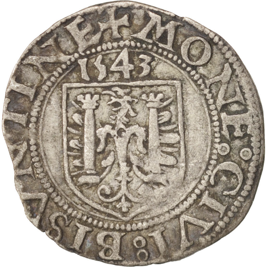 FRENCH STATES, Charles Quint, Carolus, 1543, Besançon, Silver, Boudeau:1292