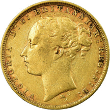Coin, Australia, Victoria, Sovereign, 1879, Melbourne, EF(40-45), Gold, KM:7