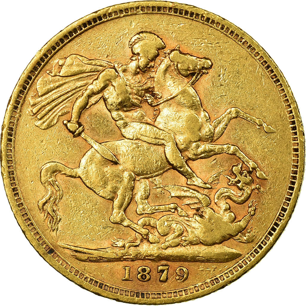 Coin, Australia, Victoria, Sovereign, 1879, Melbourne, EF(40-45), Gold, KM:7