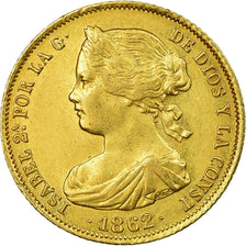 Moneda, España, Isabel II, 100 Reales, 1862, Madrid, EBC, Oro, KM:605.2