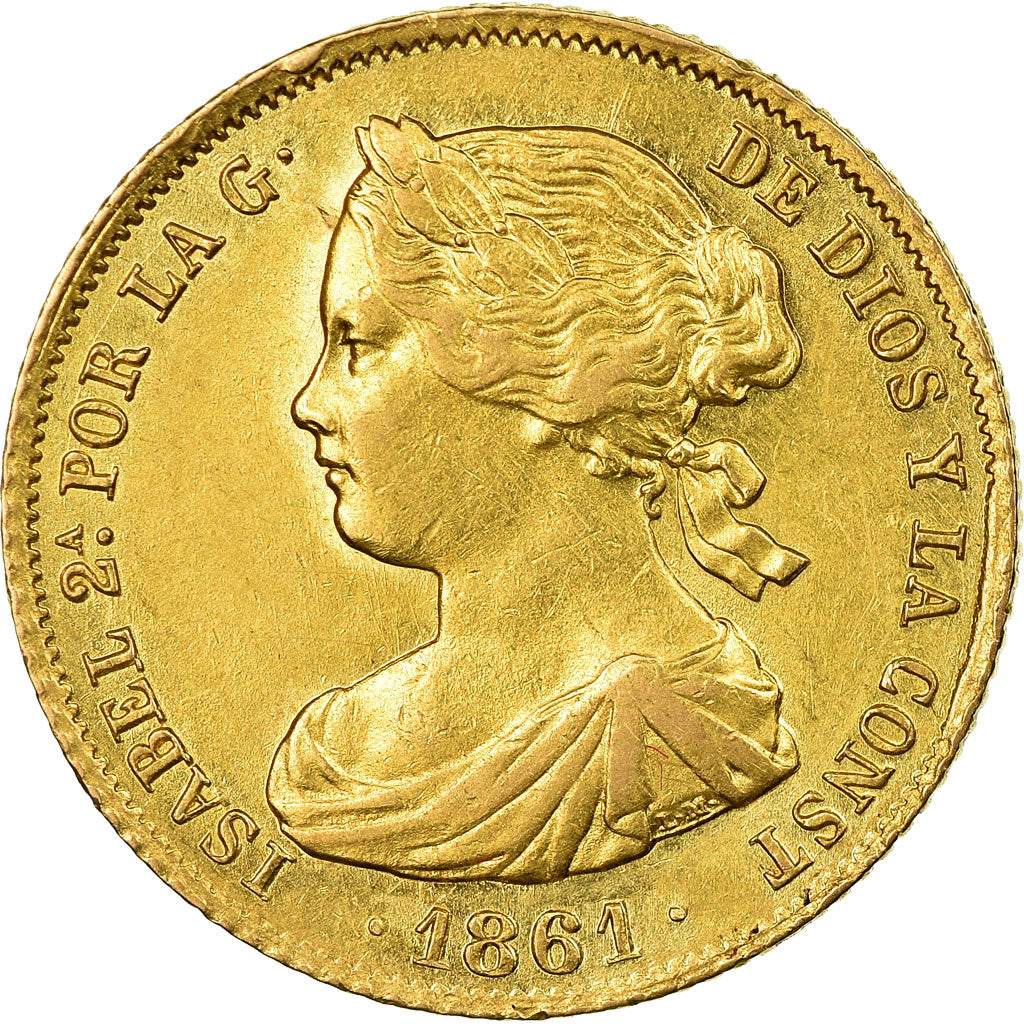 Moneda, España, Isabel II, 100 Reales, 1861, Madrid, EBC, Oro, KM:605.2