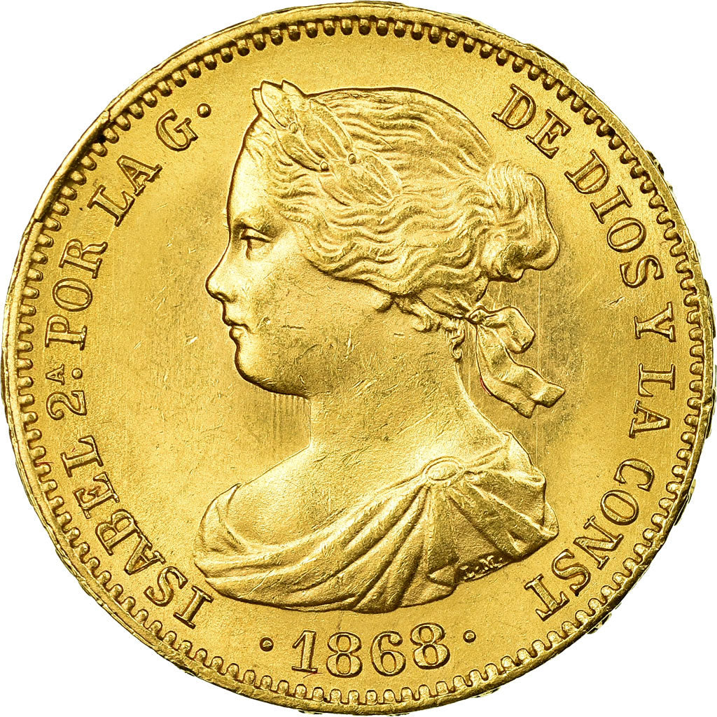 Monnaie, Espagne, Isabel II, 10 Escudos, 1868, Madrid, SUP, Or, KM:636.1