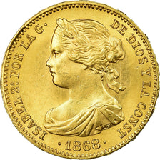 Monnaie, Espagne, Isabel II, 10 Escudos, 1868, Madrid, SUP, Or, KM:636.1