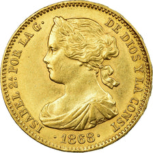 Coin, Spain, Isabel II, 10 Escudos, 1873, Madrid, AU(55-58), Gold, KM:636.3