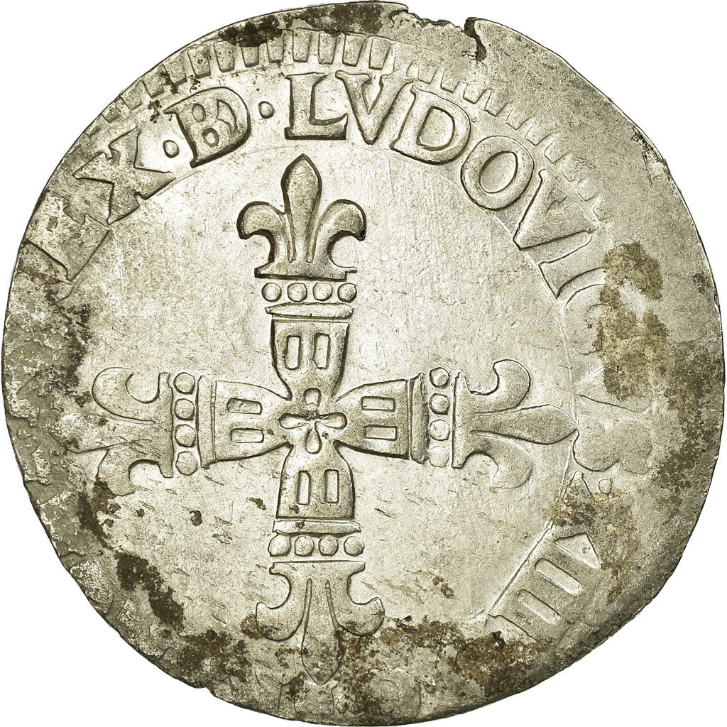 Moeda, França, Louis XIII, 1/4 Écu de Béarn, 1/4 Ecu, 1619, Pau, EF(40-45)