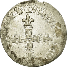 Moeda, França, Louis XIII, 1/4 Écu de Béarn, 1/4 Ecu, 1619, Pau, EF(40-45)