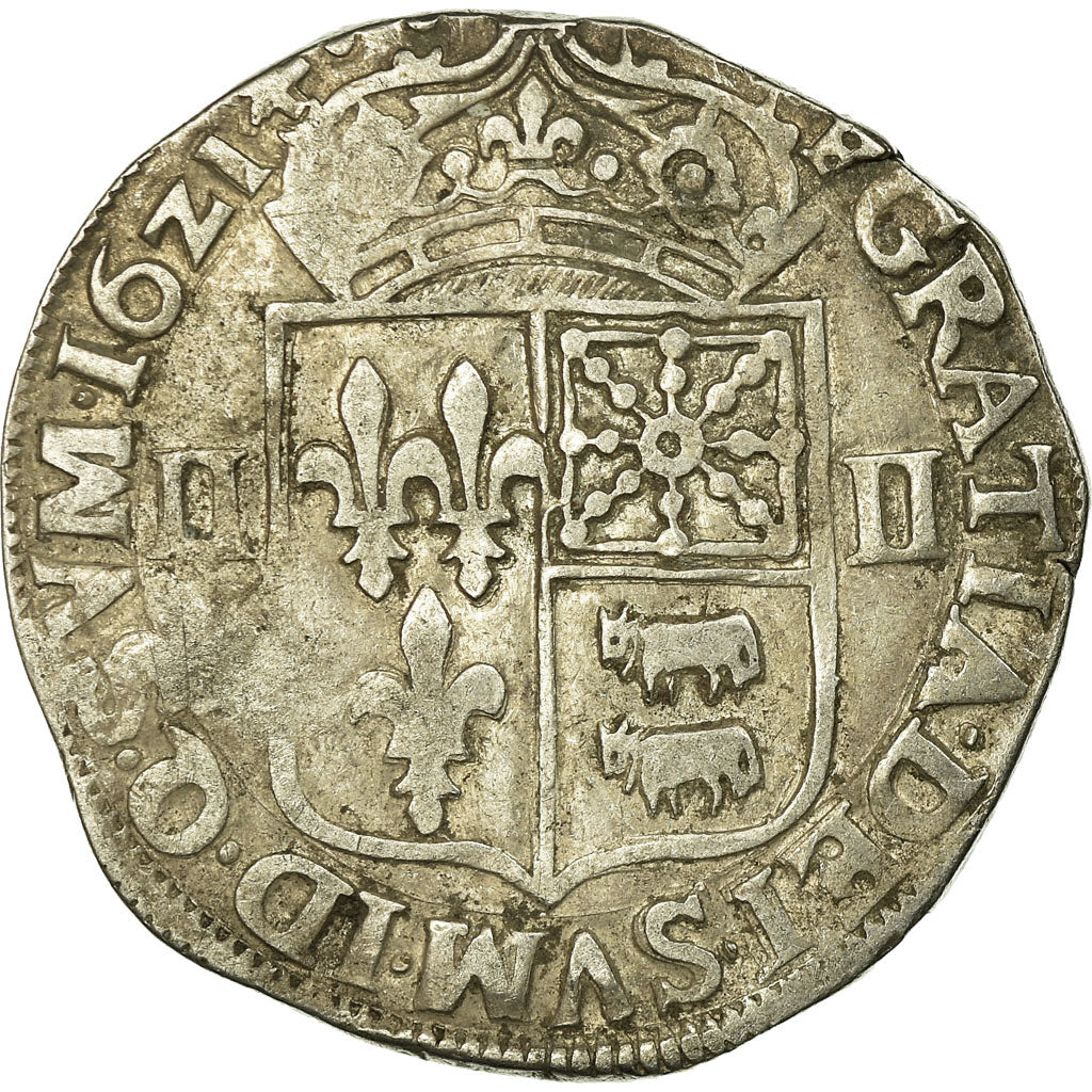 Münze, Frankreich, Louis XIII, 1/4 Écu de Béarn, 1/4 Ecu, 1621, Pau, SS