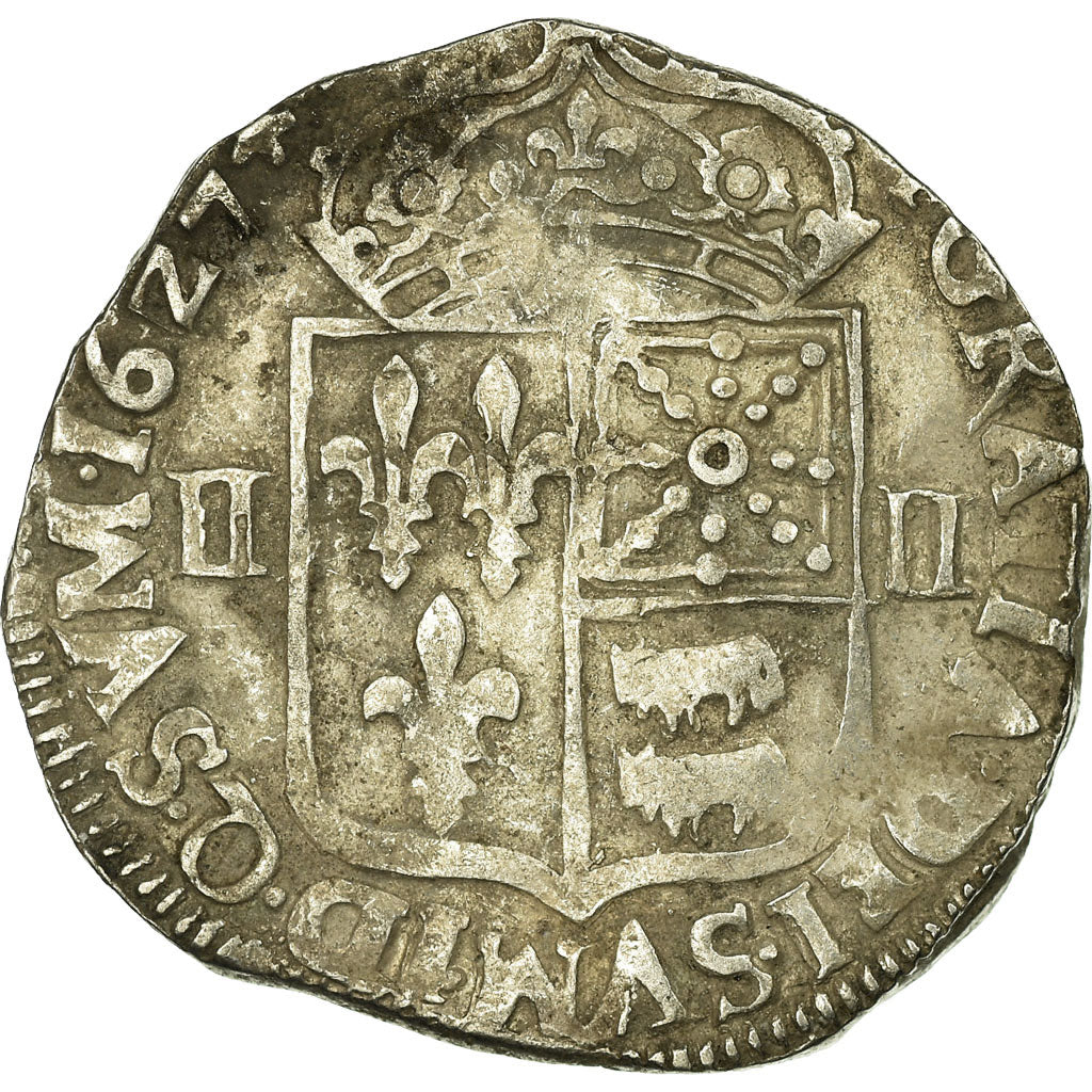 Moneda, Francia, Louis XIII, 1/4 Écu de Béarn, 1/4 Ecu, 1627, Morlaas, BC+