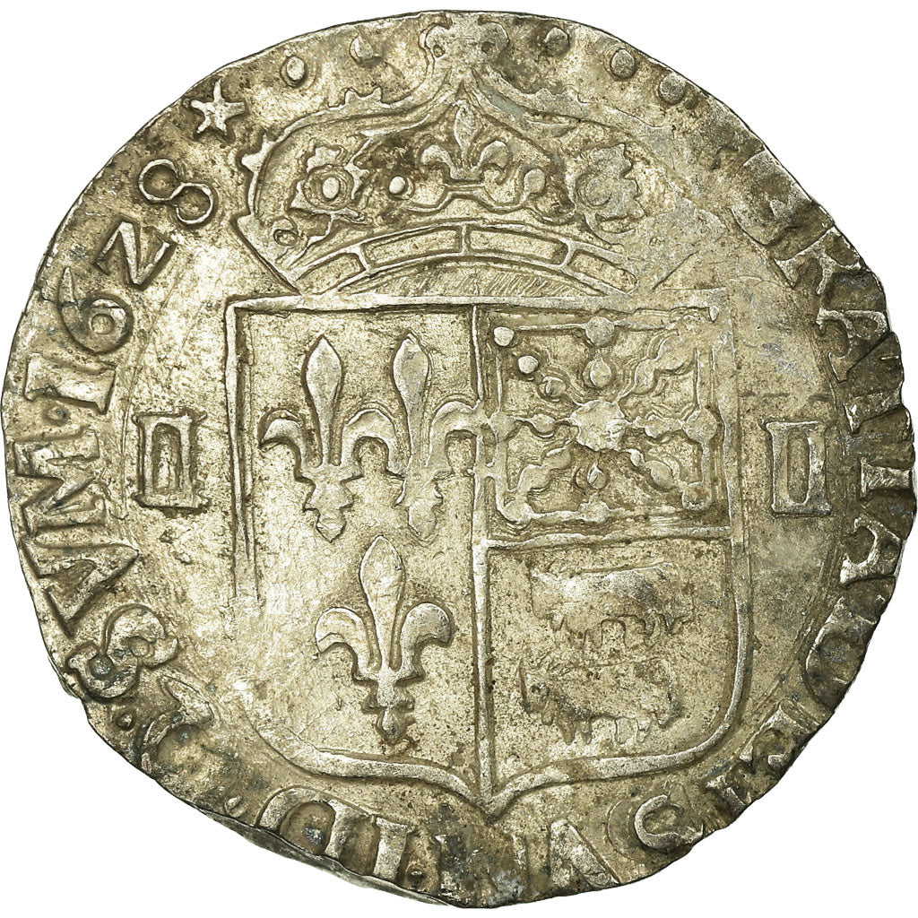 Munten, Frankrijk, Louis XIII, 1/4 Écu de Béarn, 1/4 Ecu, 1628, Morlaas, FR+