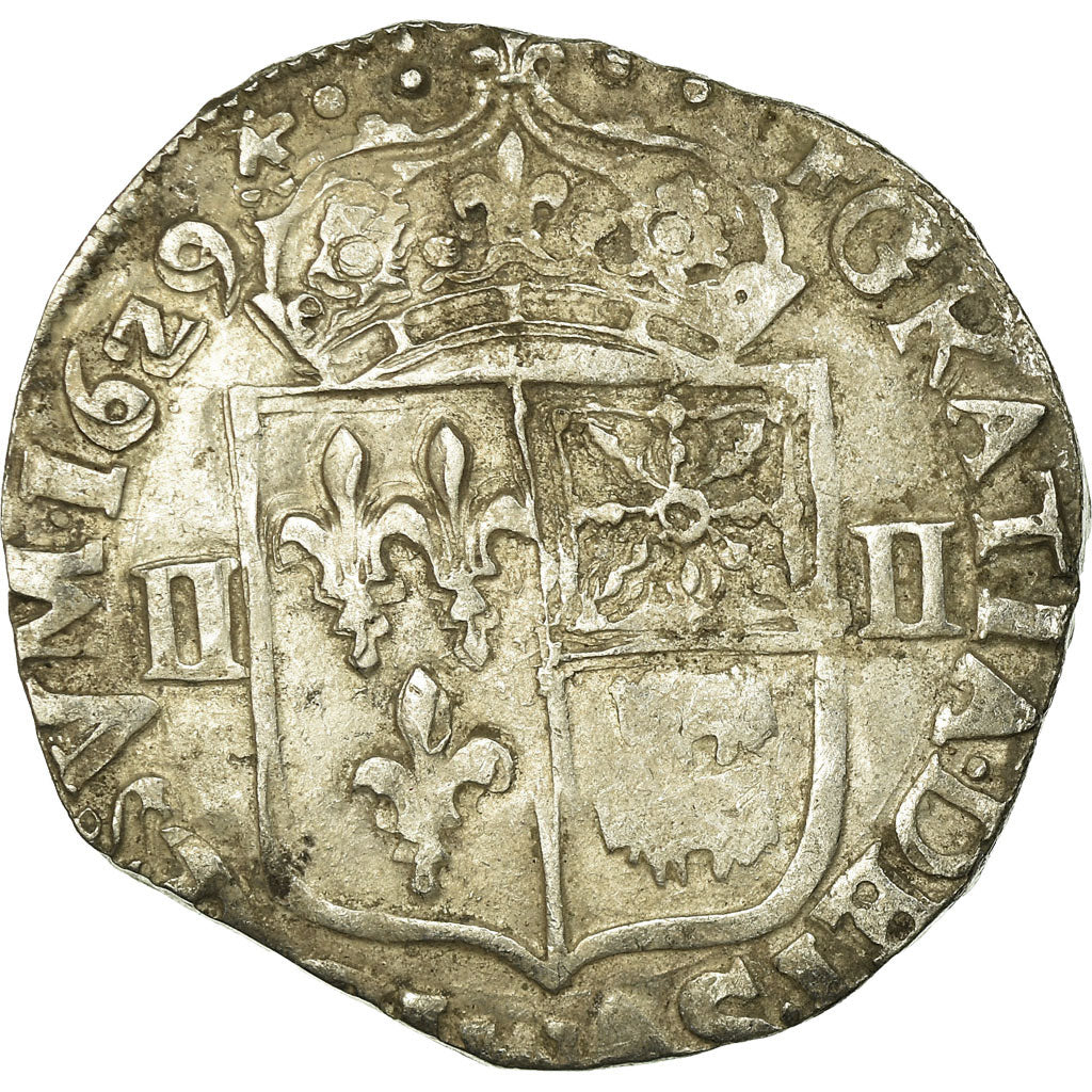 Munten, Frankrijk, Louis XIII, 1/4 Écu de Béarn, 1/4 Ecu, 1629, Morlaas, FR+