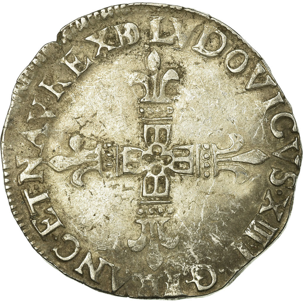 Moneta, Francia, Louis XIII, 1/4 Écu de Béarn, 1/4 Ecu, 1611, Morlaas, MB+