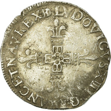 Moneta, Francia, Louis XIII, 1/4 Écu de Béarn, 1/4 Ecu, 1611, Morlaas, MB+