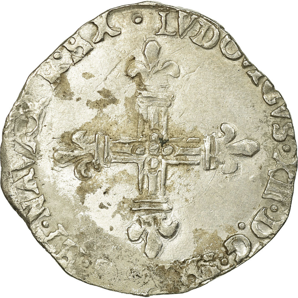 Moeda, França, Louis XIII, 1/4 Écu de Navarre, 1/4 Ecu, 1620, Saint Palais