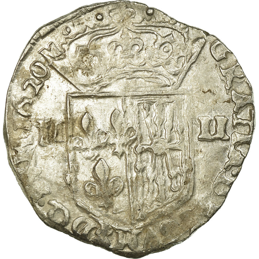 Moeda, França, Louis XIII, 1/4 Écu de Navarre, 1/4 Ecu, 1620, Saint Palais