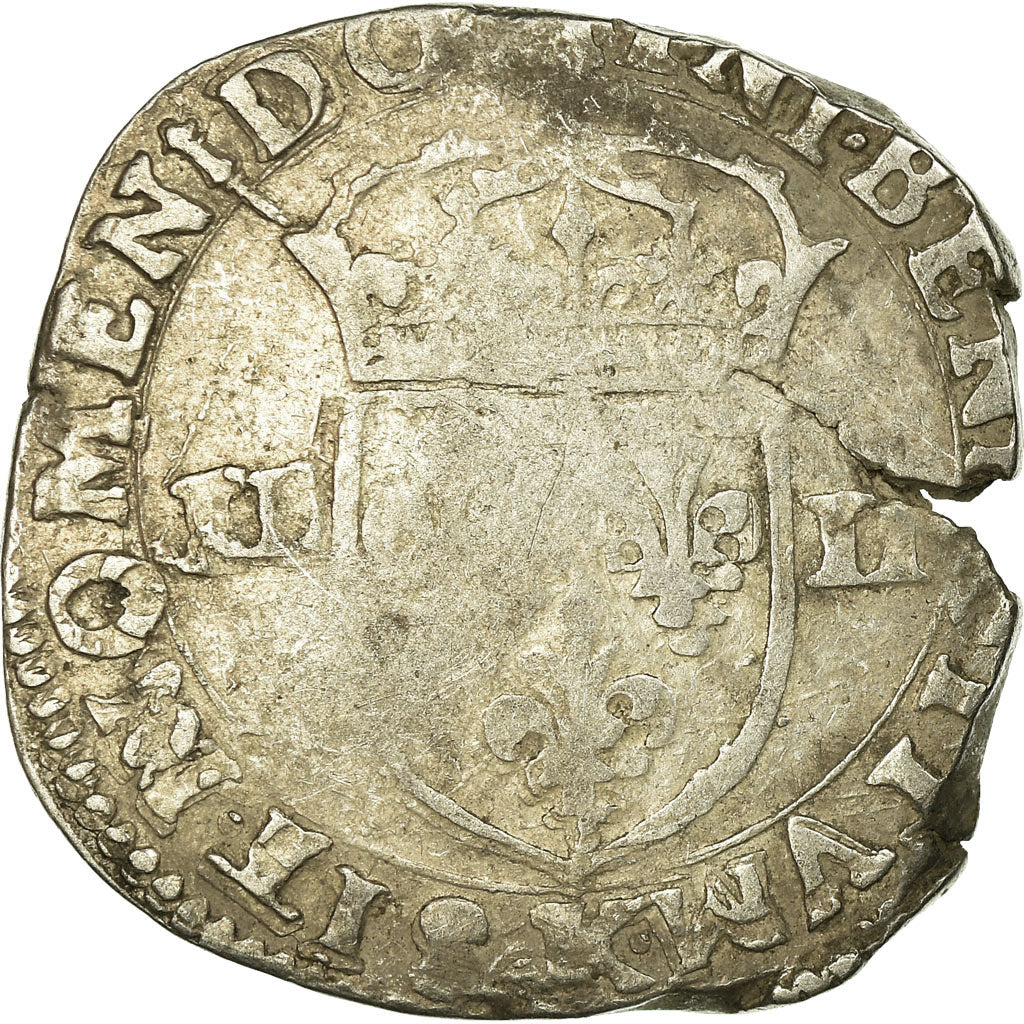 Moneda, Francia, Louis XIII, 1/4 Écu à la croix, 1/4 Ecu, 1611, Bordeaux, BC+