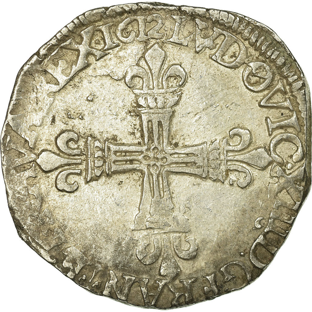 Coin, France, Louis XIII, 1/4 Écu à la croix, 1/4 Ecu, 1612, Rennes