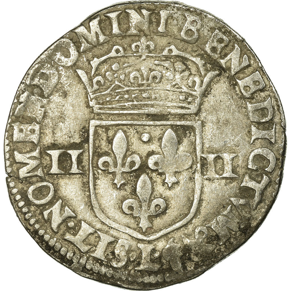 Moeda, França, Henri IV, 1/4 Ecu, 1601, Bayonne, EF(40-45), Prata, Sombart:4686
