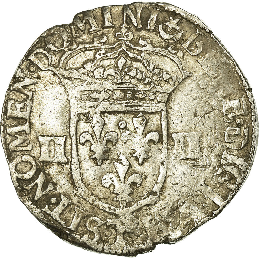 Moneta, Francia, Henri IV, 1/4 Ecu, 1608, Nantes, MB+, Argento, Sombart:4678