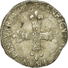 Moeda, França, Henri IV, 1/4 Ecu, 1610, Nantes, VF(30-35), Prata, Sombart:4678